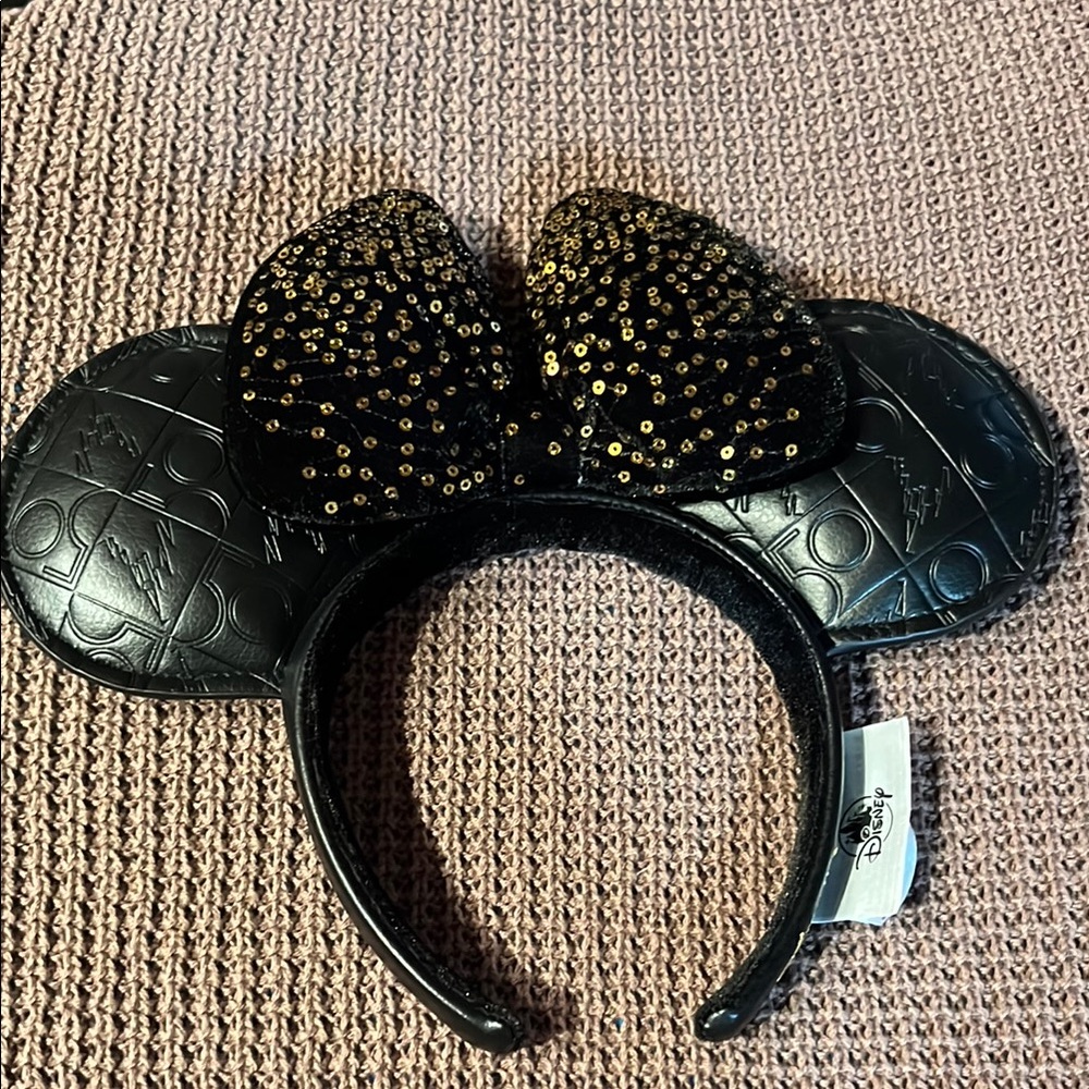 Disney 50  Black and Gold Mickey Mouse Ears Headband NWT